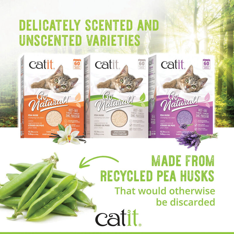 Catit Go Natural! Pea Husk Clumping Cat Litter Unscented - 5.6kg image number null