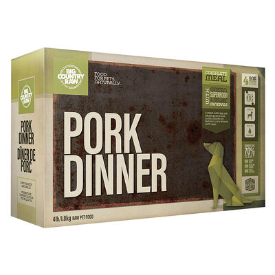 Big Country Raw, Pork Dinner - 4 lb - Frozen Dog Food