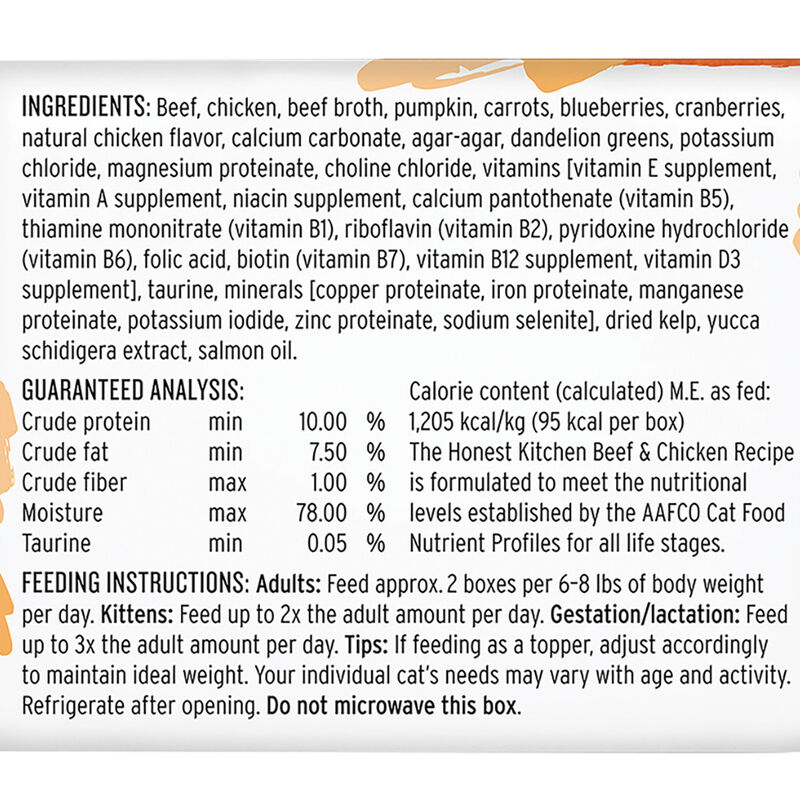 The Honest Kitchen, Câté™ Grain Free Beef & Chicken Pâté - 79.4 g - Wet Cat Food image number null