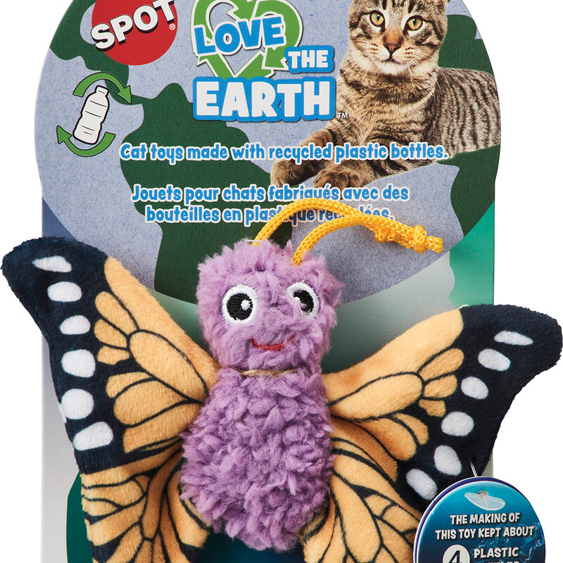 SPOT, Love the Earth, Butterfly - Asst 4" - Chase Cat Toy image number null