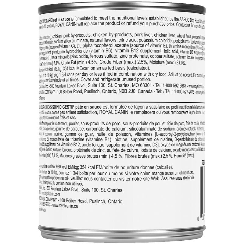 Royal Canin, Canine Care Nutrition Digestive Care Adult Loaf in Sauce - Wet Dog Food image number null