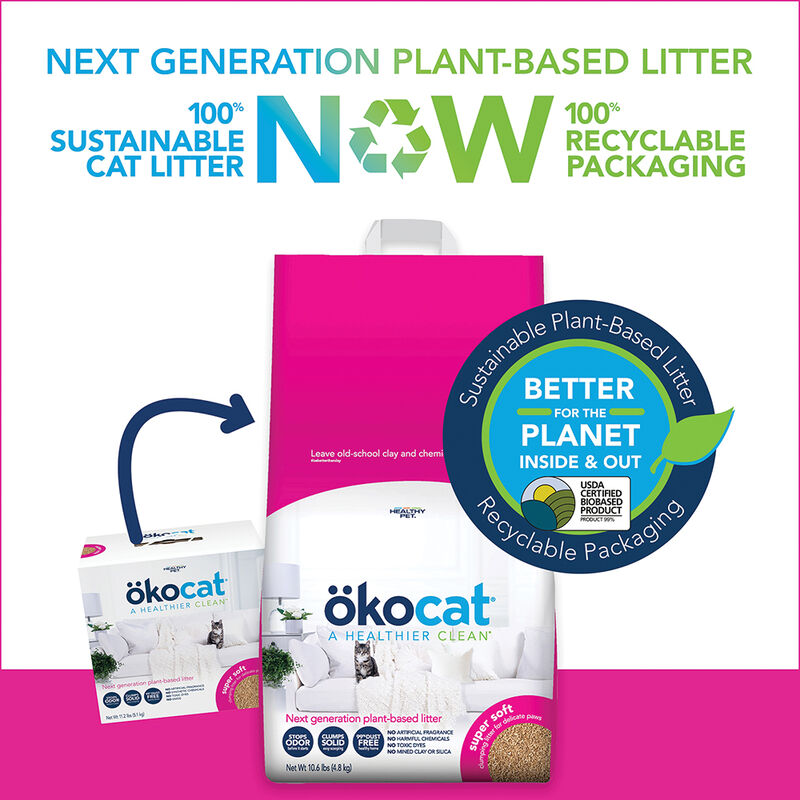 Okocat, Soft Step Natural Wood Clumping Litter - 3.8 kg image number null