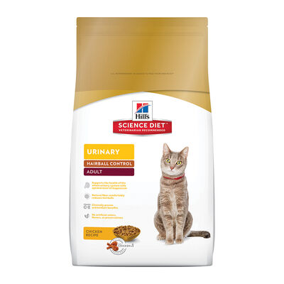 Science Diet, Adult Urinary & Hairball Control Chicken Recipe Dry Cat Food - Dry Cat Food