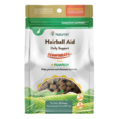 NaturVet, Scoopables CAT Hairball Aid - 45 Scoops