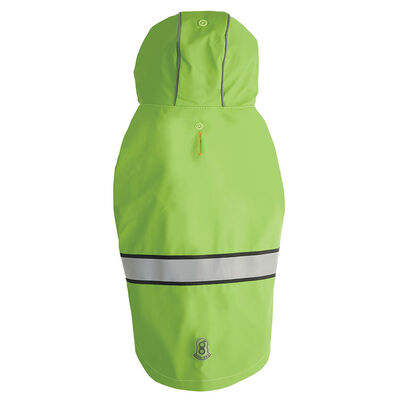 Reflective Hooded Raincoat - Green/Grey
