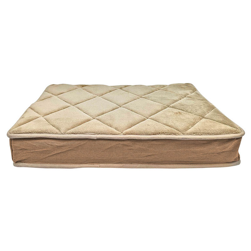 BeOneBreed, Diamond bed  - Linen + Irish Cream - Plush Dog Bed image number null