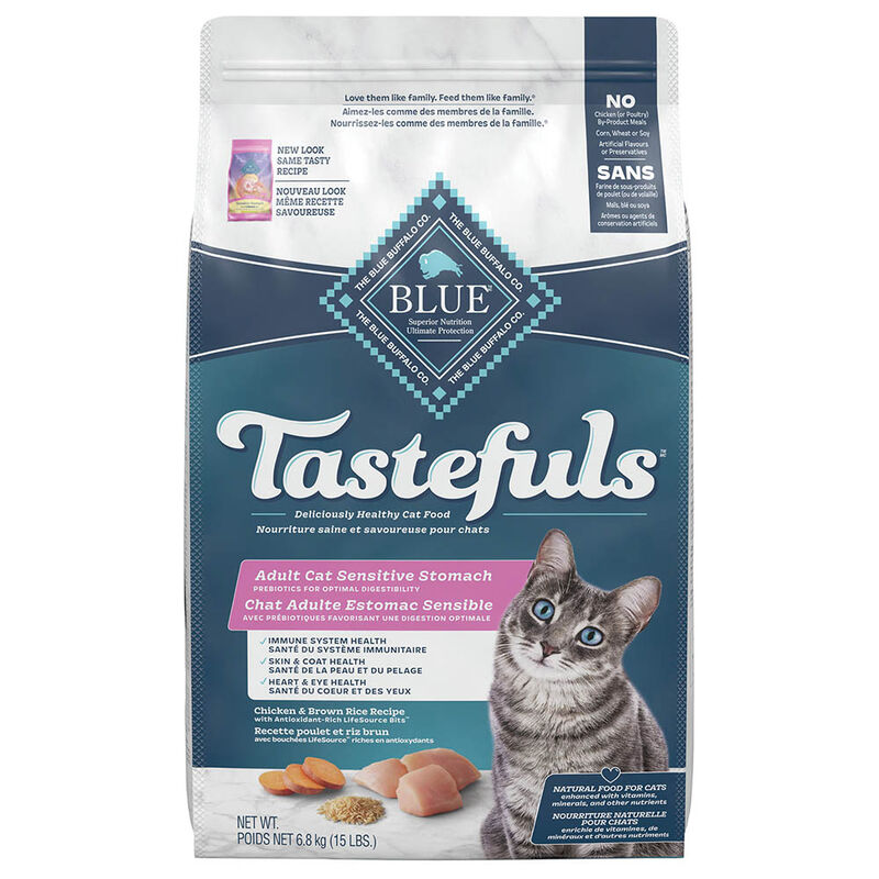 Blue Buffalo Tastefuls Sensitive Stomach Natural Adult Dry Cat Food, Chicken & Brown Rice image number null