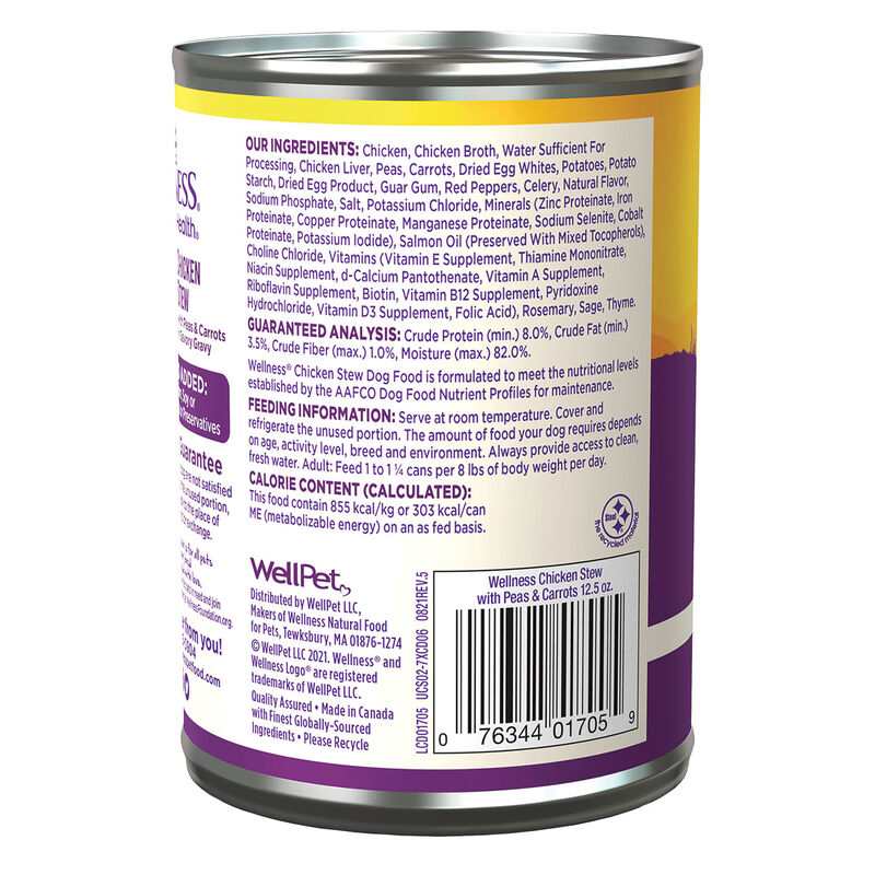 Wellness, Canned Dog Food, Chunks & Gravy, Chicken Stew with Carrots & Potatoes - 12.5 oz - Wet Dog  image number null