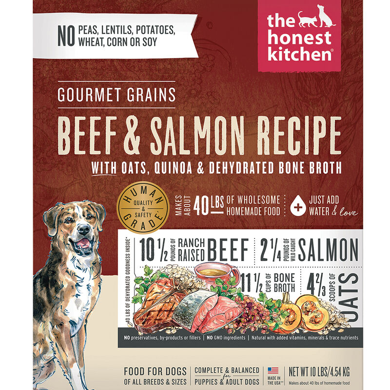 The Honest Kitchen, Gourmet Grains, Beef & Salmon Recipe - Freeze Dried Dog Food image number null