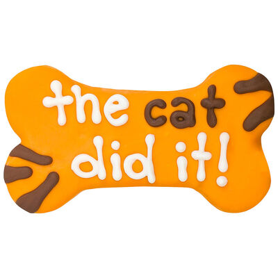 Bosco & Roxy's, Everyday Dog Thoughts - The Cat Did It! Bone - 6" - Dog Biscuit