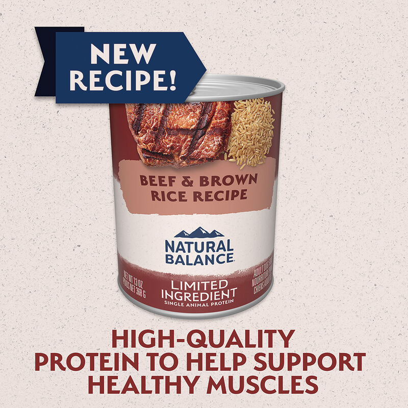 Natural Balance, Can, Adult - LID - Beef & Brown Rice - 368 g - Wet Dog Food image number null
