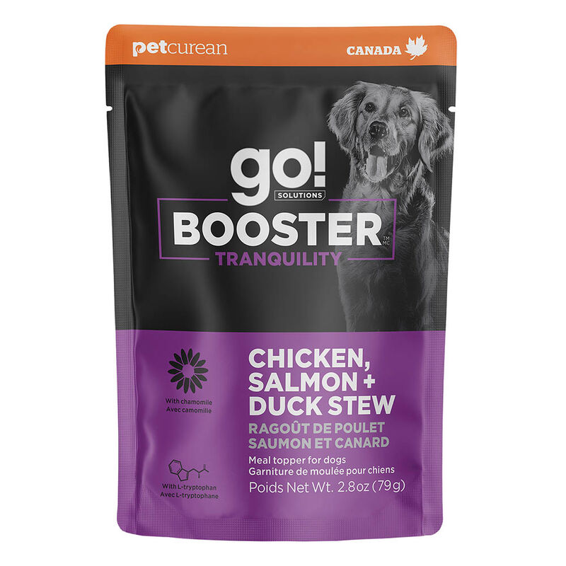 GO! SOLUTIONS,  BOOSTER Tranquility Chicken, Salmon + Duck Stew - 78 g - Wet Dog Food image number null
