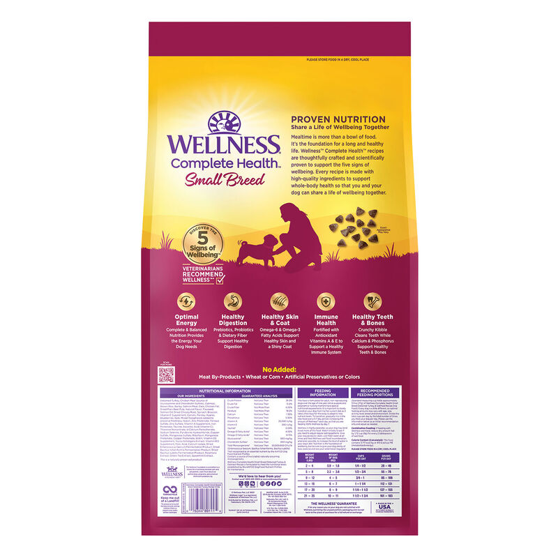 Wellness, Complete Health Small Breed, Turkey & Oatmeal - Dry Dog Food image number null
