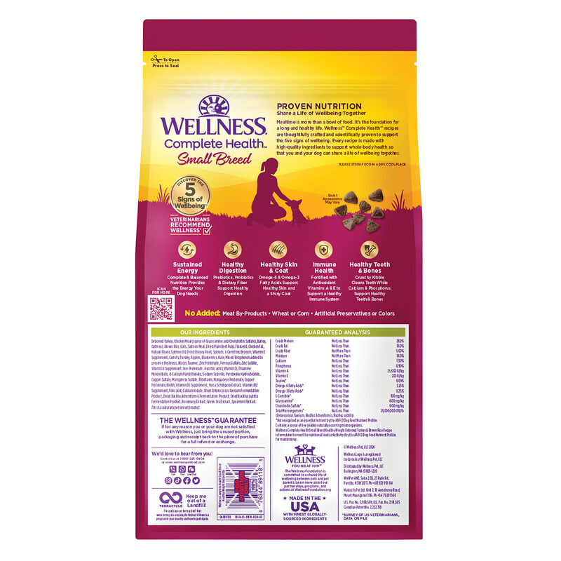 Wellness, Complete Health Small Breed, Healthy Weight Turkey & Brown Rice - Dry Dog Food image number null