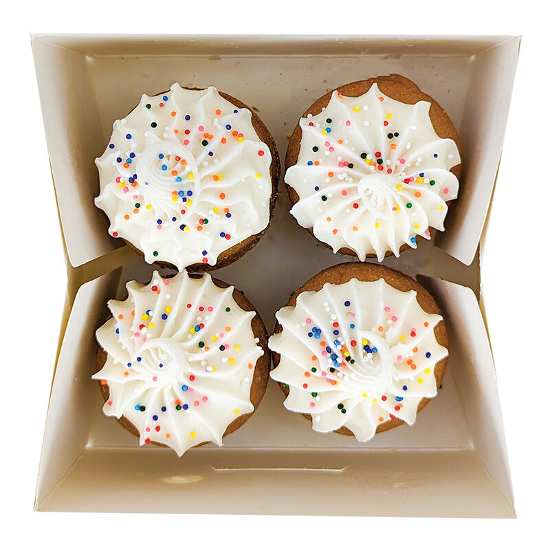 Bosco & Roxy's, Sprinkled Vanilla Medium Cupcake - 4pk - Dog Biscuit image number null