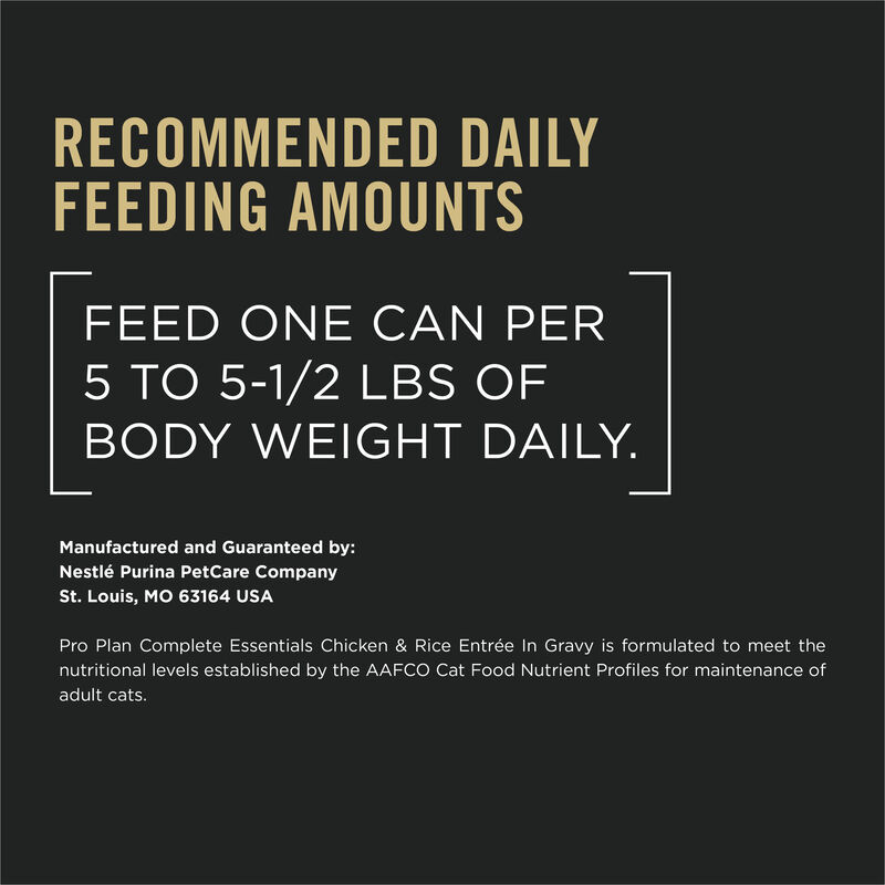 Purina Pro Plan Complete Essentials Chicken & Rice Entr&eacute;e in Gravy Adult Wet Cat Food 156g image number null