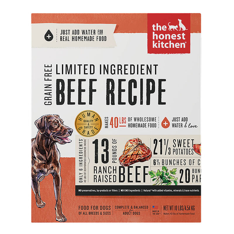 The Honest Kitchen, Limited Ingredient, Beef & Chickpea Recipe - Freeze Dried Dog Food image number null