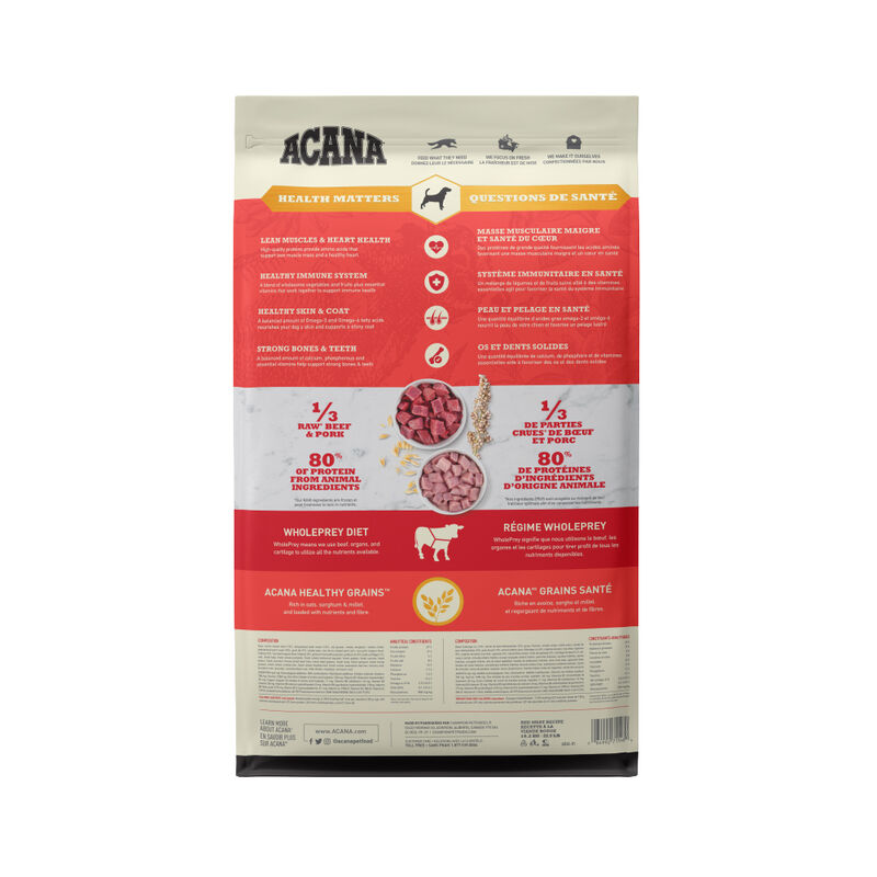 Acana, Adult - Healthy Grains - Red Meat - Dry Dog Food image number null