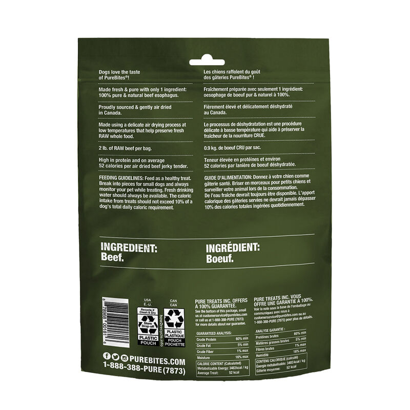 PureBites, Mid Size Treats - Beef Jerky - 213 g - Freeze Dried Dog Treat image number null