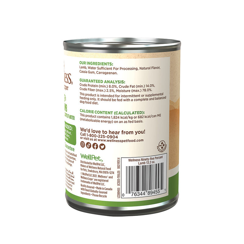 Wellness, Canned Dog Food, Mixers & Toppers, 95% Lamb - 13 oz - Wet Dog Food image number null