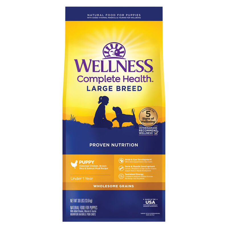 Wellness, Puppy Large Breed - Complete Health - Chicken, Salmon & Brown Rice - 13.6kg - Dry Dog Food image number null