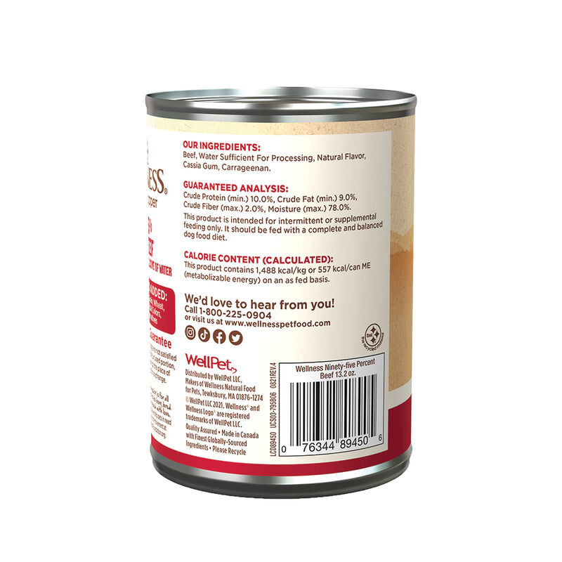 Wellness, Canned Dog Food, Mixers & Toppers, 95% Beef - 13 oz - Wet Dog Food image number null