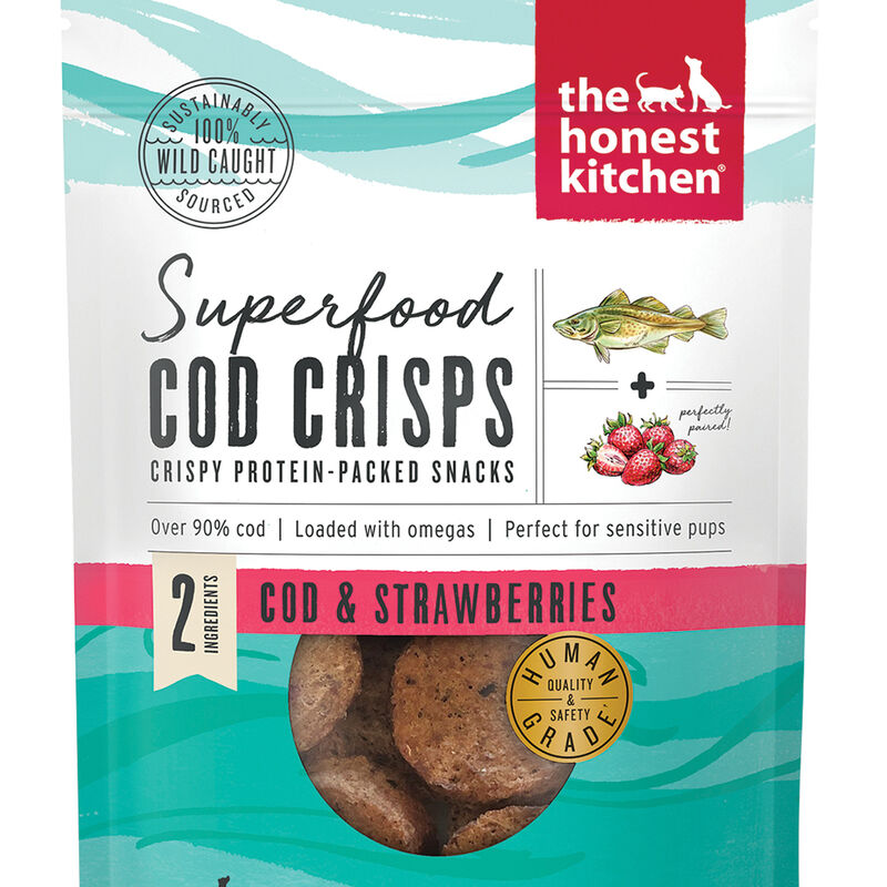The Honest Kitchen, Superfood Cod Crisps, Cod & Strawberry - Dog Treat image number null