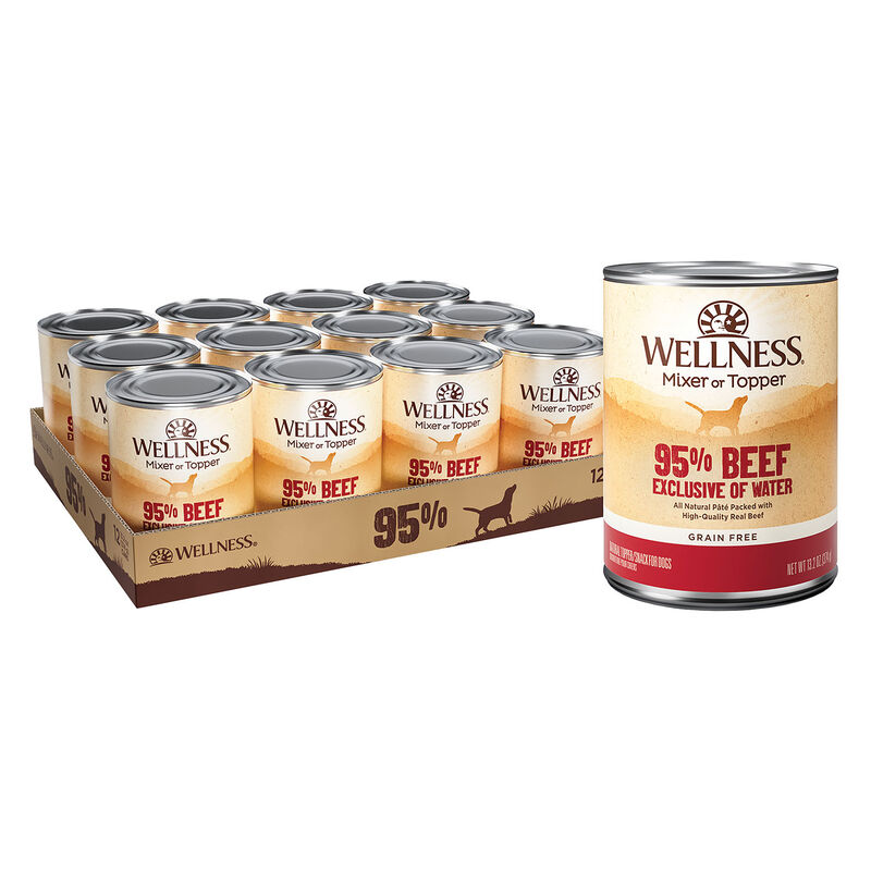 Wellness, Canned Dog Food, Mixers & Toppers, 95% Beef - 13 oz - Wet Dog Food image number null
