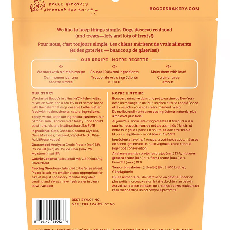 Bocce's Bakery, Soft & Chewy Treats - Cheese - 170 g image number null