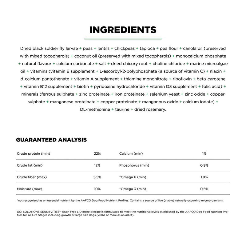 GO! SOLUTIONS, Adult - LI Sensitivites GF Insect Recipe - Dry Dog Food image number null