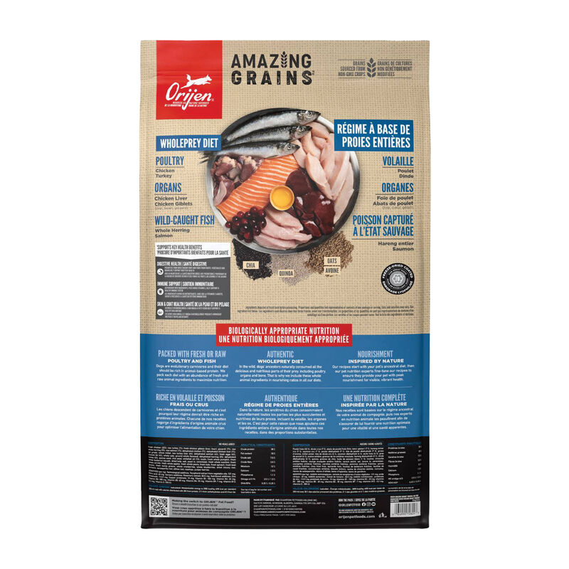 Orijen, Amazing Grains - Original - Chicken, Turkey, & Wild-Caught Fish - Dog Food image number null