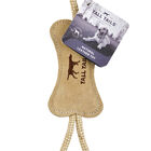 Tall Tails, Leather & Wool Bone Tug - Tan - 12" - Tug Dog Toy image number null