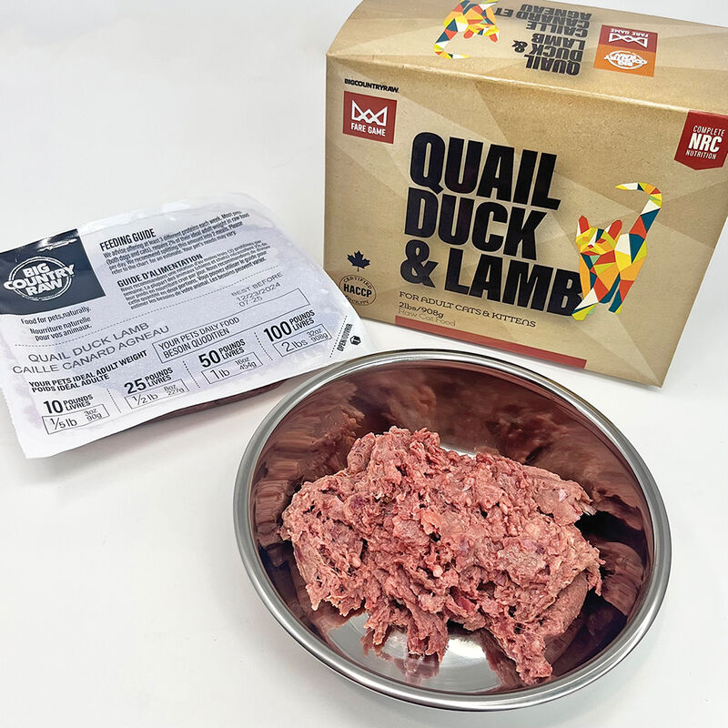 Big Country Raw, Fare Game - Quail, Duck & Lamb - 0.9 kg - Frozen Cat Food image number null