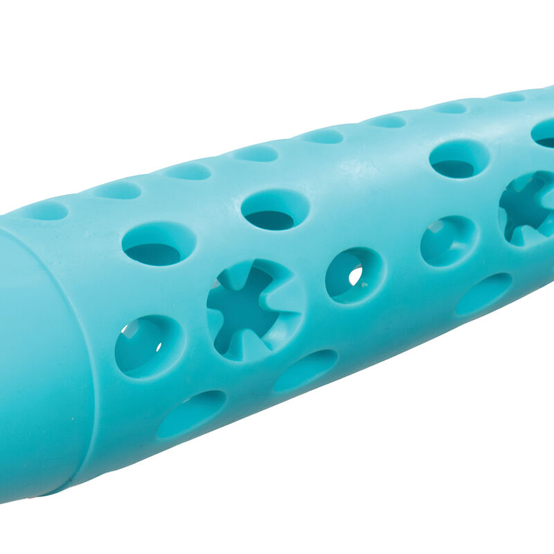 Messy Mutts, Totally Pooched Stuff'n Chew Rocket Stick - Teal - 10" image number null