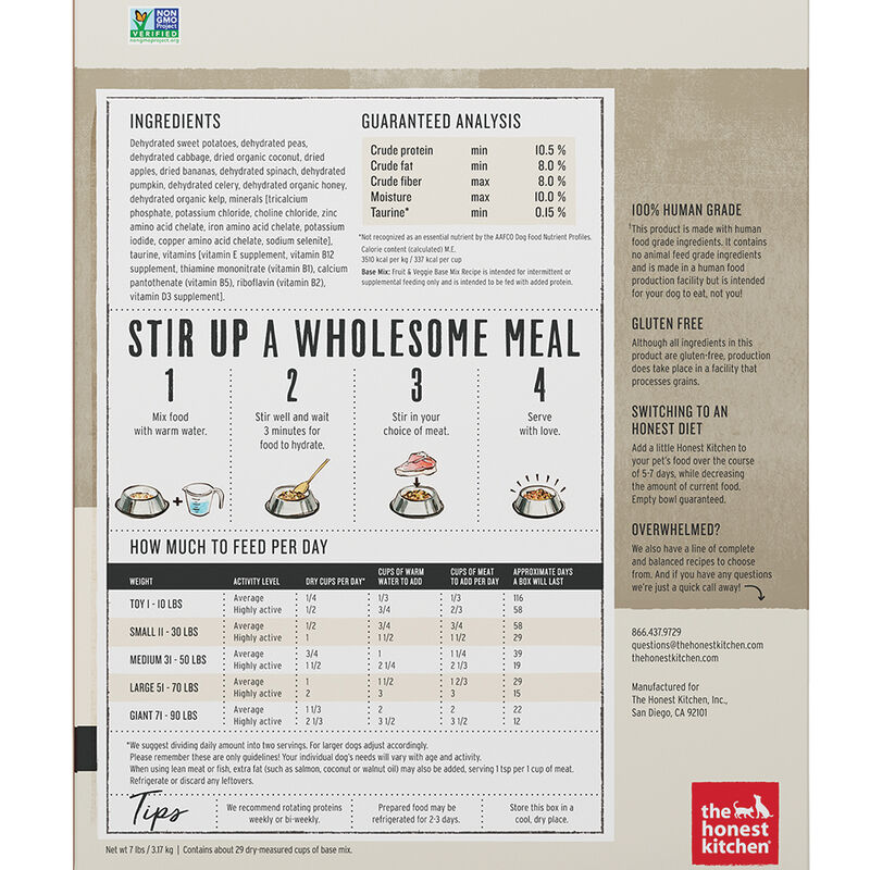 The Honest Kitchen, Grain Free Fruit & Veggie - Freeze Dried Dog Food image number null