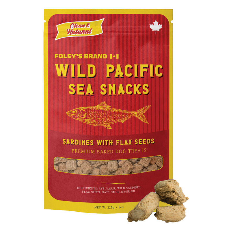 Foley's, Wild Pacific Sea Snacks - Sardines with Flax Seeds - Baked Dog Treats image number null