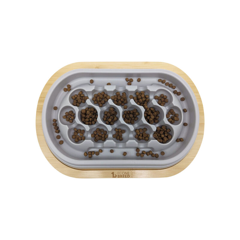 BeOneBreed, Oval Plastic Slow Feeder - Gray image number null