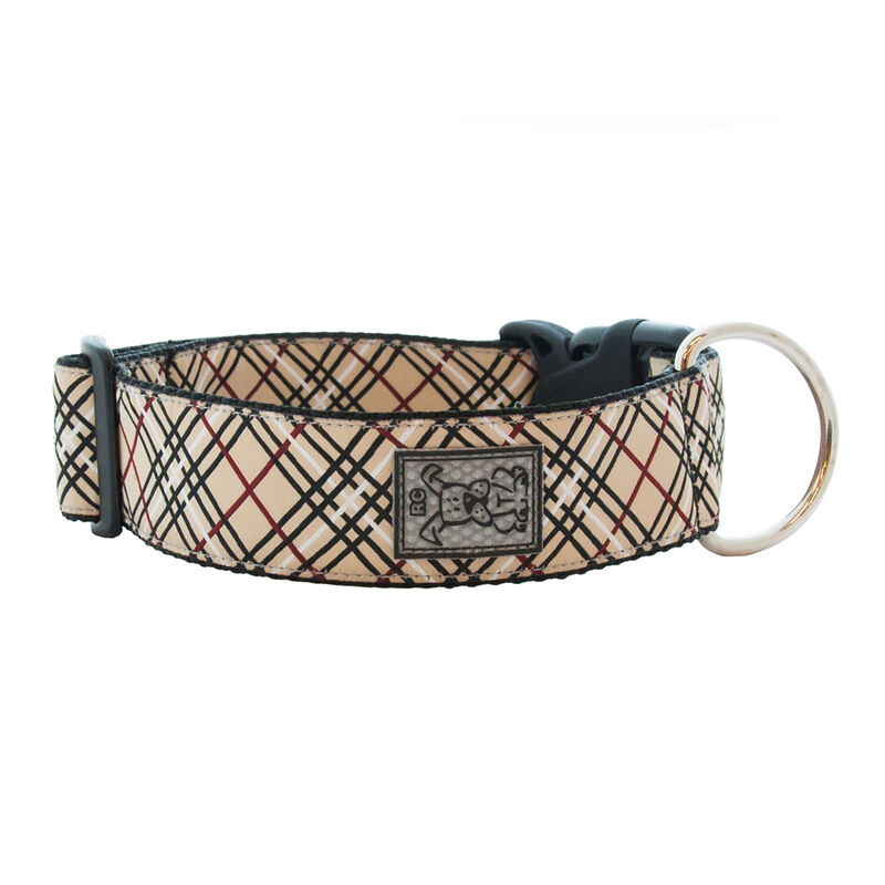 RC Pets, Wide Clip Collar - Tan Tartan - 1.5" Width - Dog Collar image number null