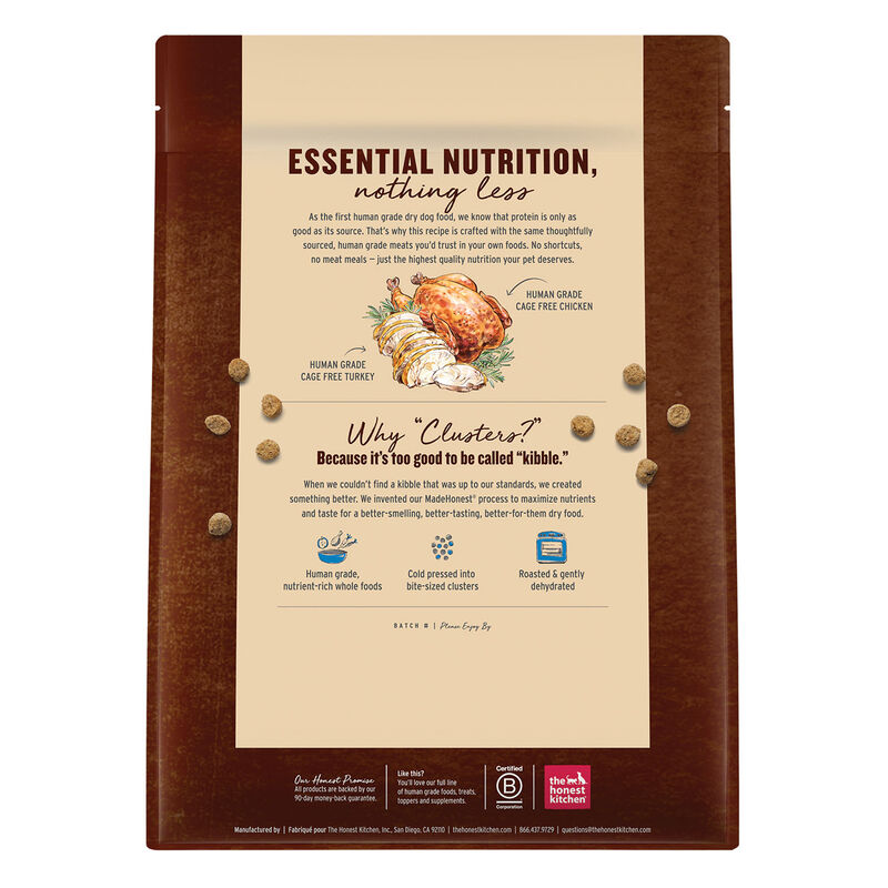The Honest Kitchen, Essential Clusters - Whole Grain Turkey & Chicken Recipe - Dry Dog Food image number null