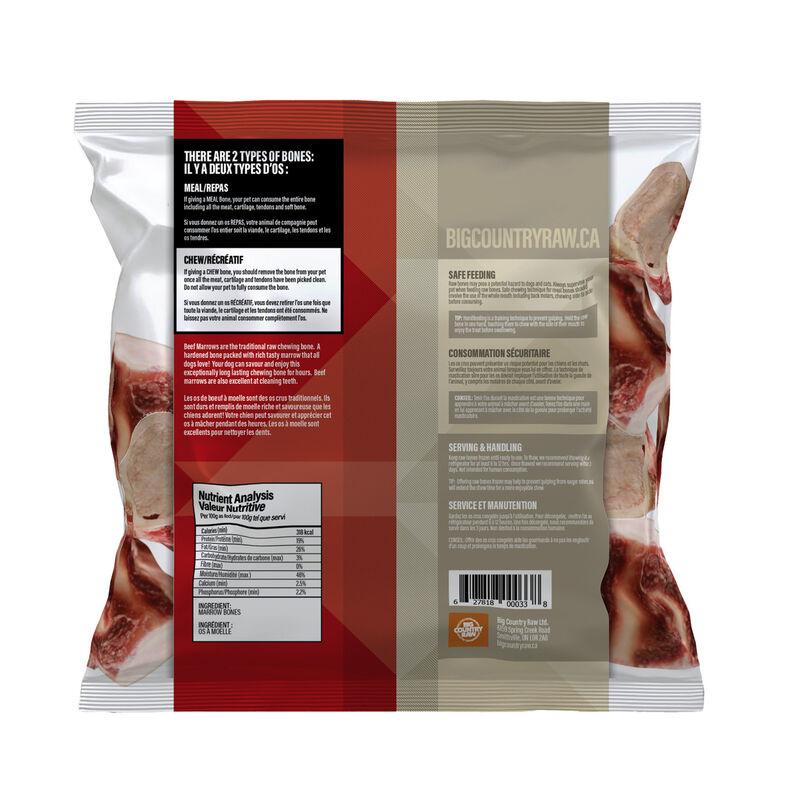 Big Country Raw, Beef Marrow Bone - Frozen Dog Food image number null