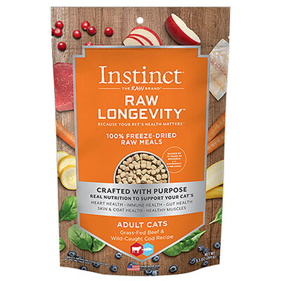 Instinct, Feline Adult, Longevity - FD Meal - Cod & Beef - 269 g - Freeze Dried Cat Food