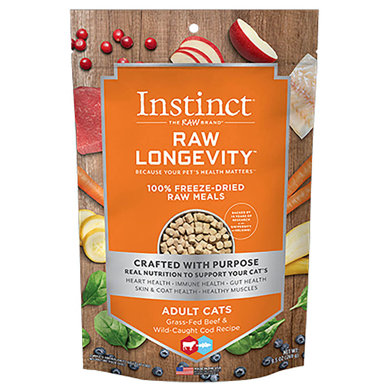 Instinct, Feline Adult, Longevity - FD Meal - Cod & Beef - 269 g - Freeze Dried Cat Food image number null