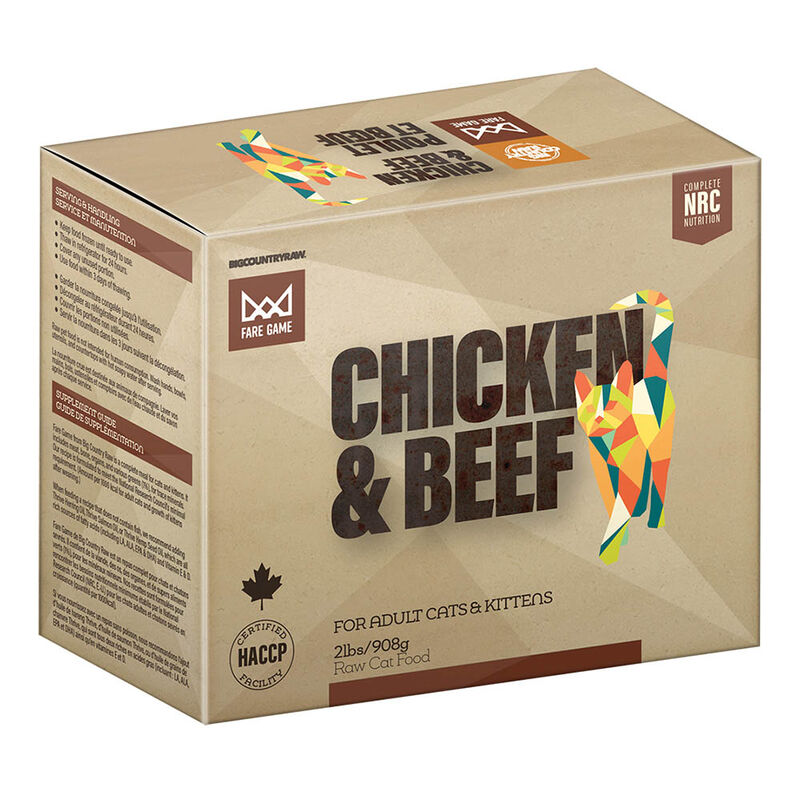 Big Country Raw, Fare Game - Chicken and Beef - 4 x 1/2 lb - Frozen Cat Food image number null