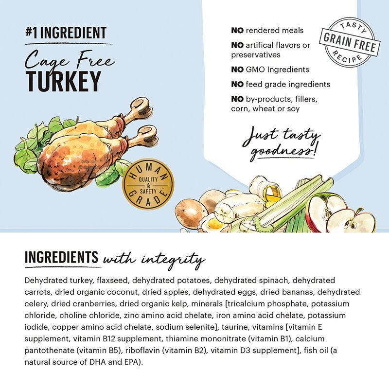 The Honest Kitchen, Grain Free Turkey Recipe - Freeze Dried Dog Food image number null