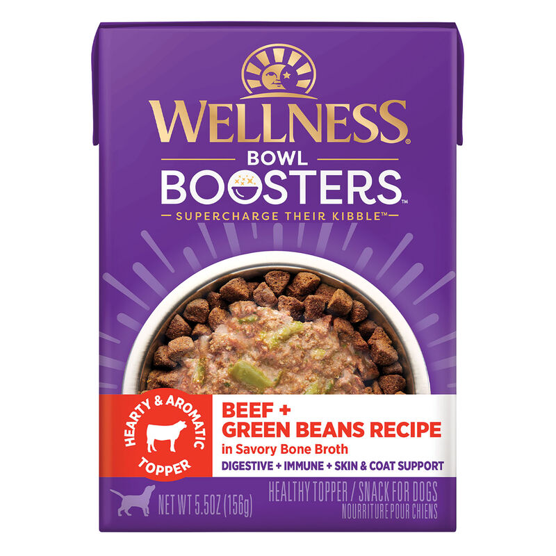 Wellness, Bowl Boosters - Hearty Toppers - Beef & Green Beans in Bone Broth - 156 g - Wet Dog Food image number null