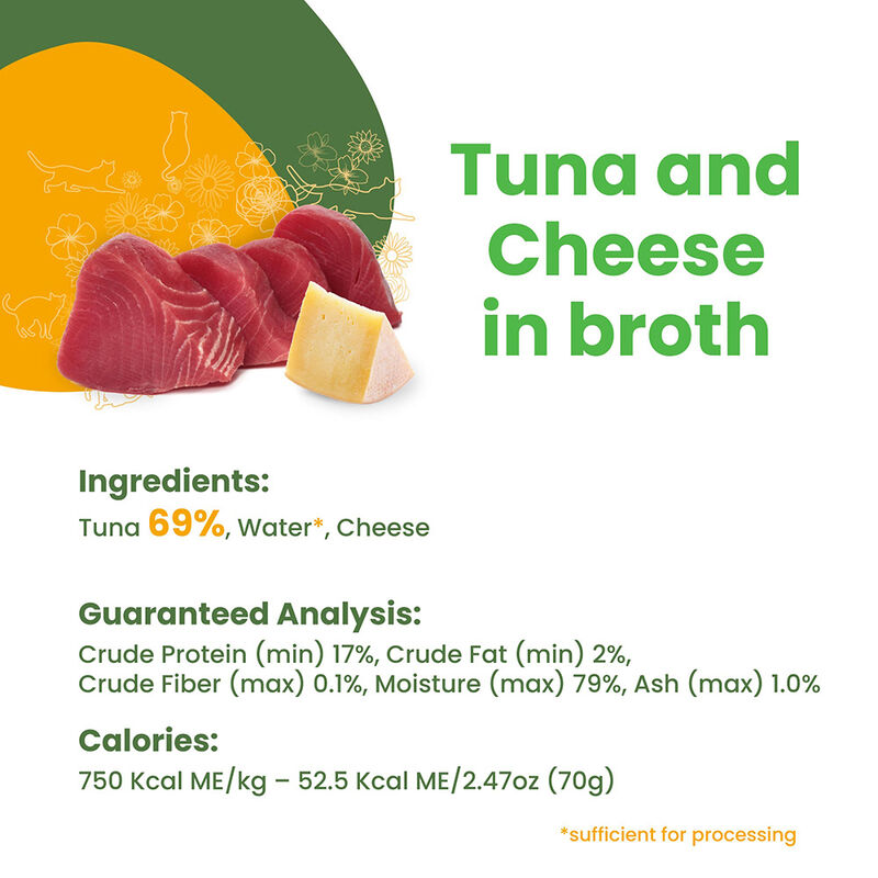 Almo Nature, Can Feline Adult - Tuna & Cheese in Broth - 2.5 oz - Wet Cat Food image number null