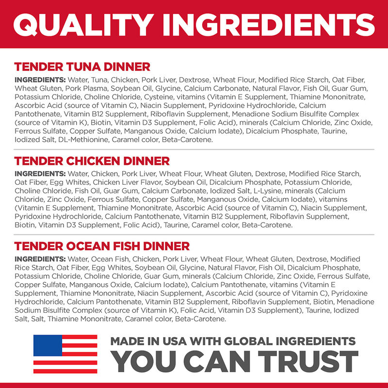 Science Diet, Adult Tender Dinners Wet Cat Food Variety 12 Pack - 80g - Wet Cat Food image number null