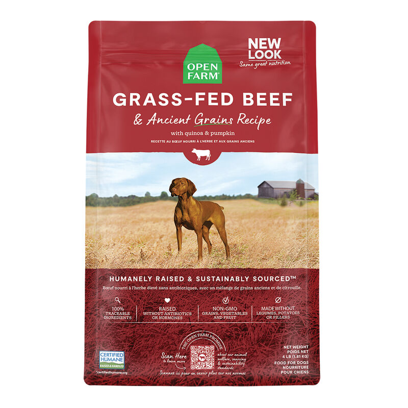 Open Farm, Grass-Fed Beef & Ancient Grains Adult Dog Dry Food - Dry Dog Food image number null
