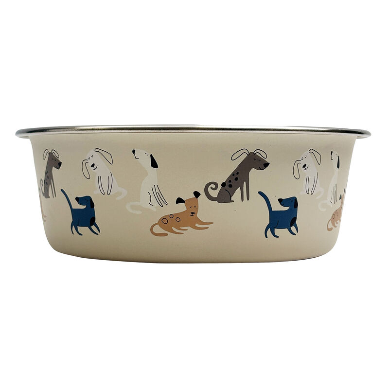 Brigade Printed Dog Bowl - Beige image number null