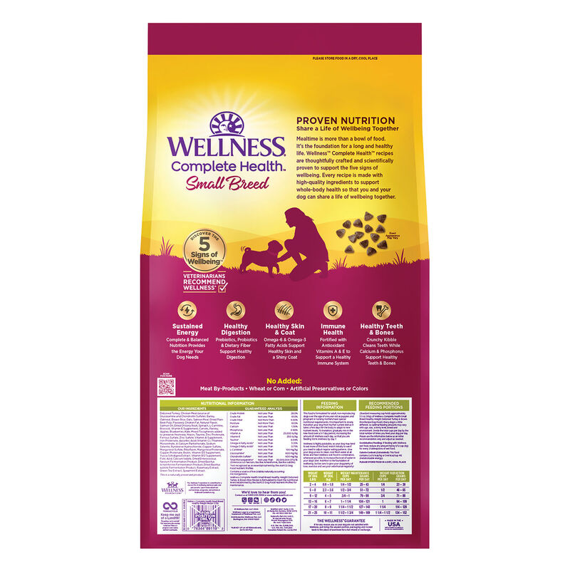 Wellness, Complete Health Small Breed, Healthy Weight Turkey & Brown Rice - Dry Dog Food image number null